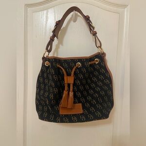 Dooney & Bourke Black Monogram Drawstring Purse